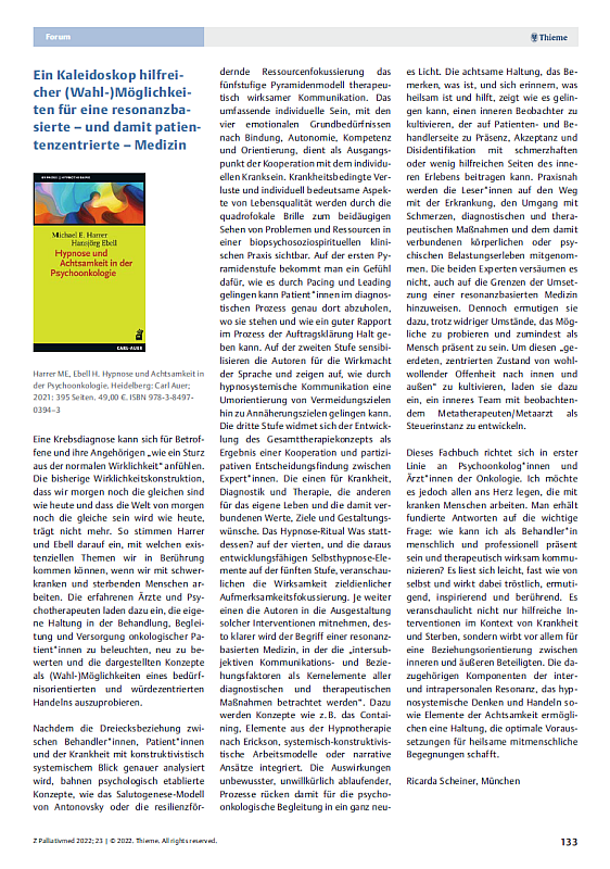 Scheiner Rezension Zeitschrift Palliativmedizin